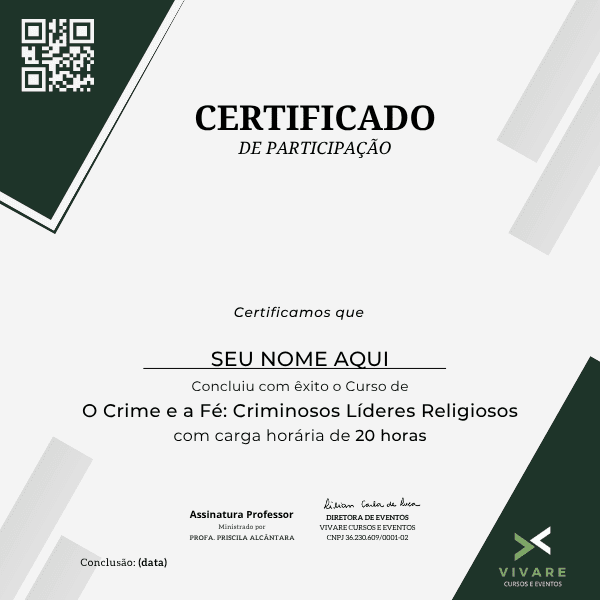 Certificado Crime e a Fé