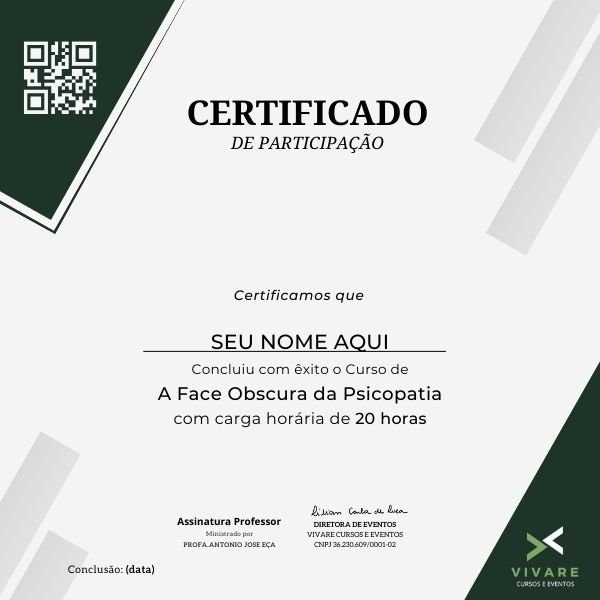 Certificado Psicopatia