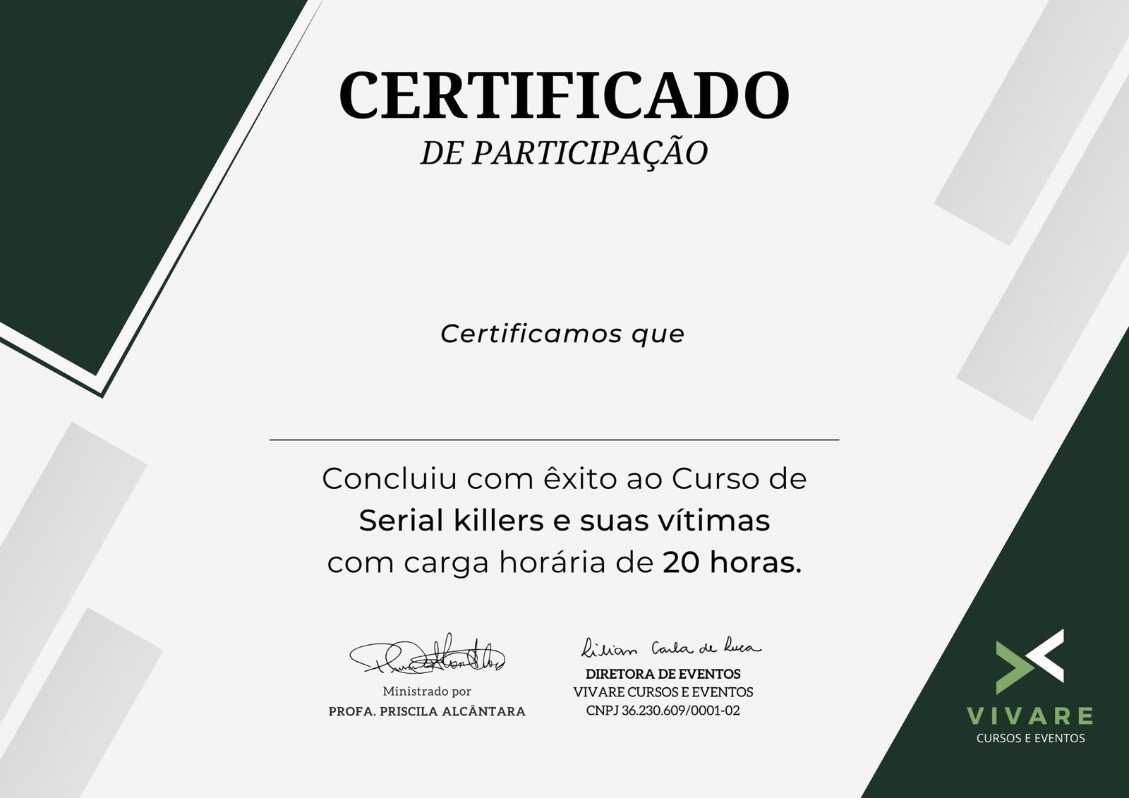 Certificado Serial killers